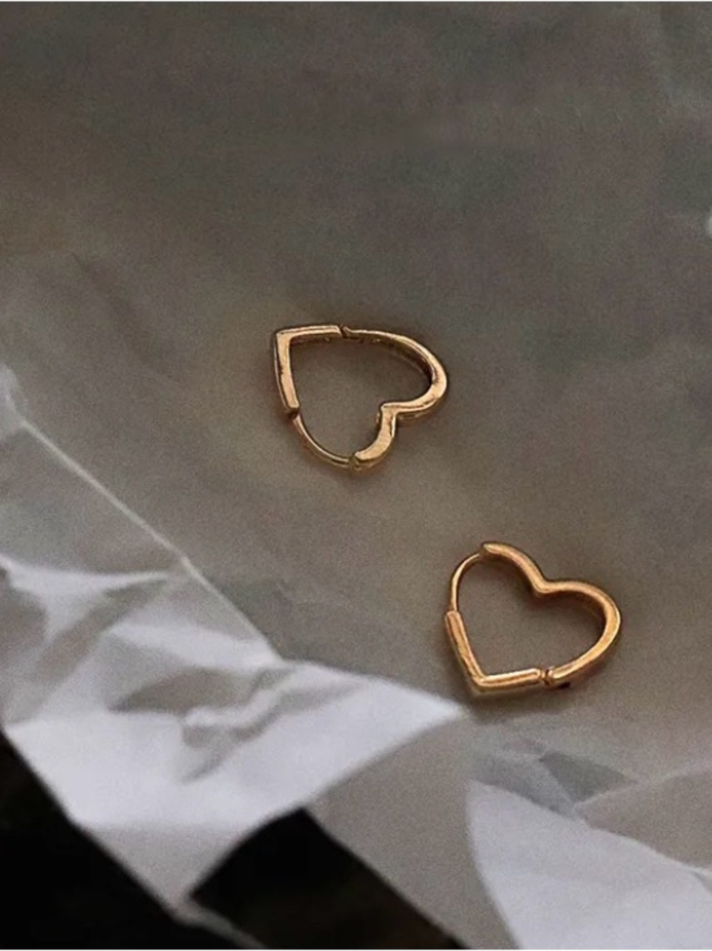 Gold or Silver Heart Hoop Earrings